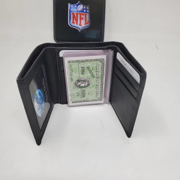 NFL Pewter Logo Leather Tri-fold Wallet - Washington Redskins - Picture 3 of 4